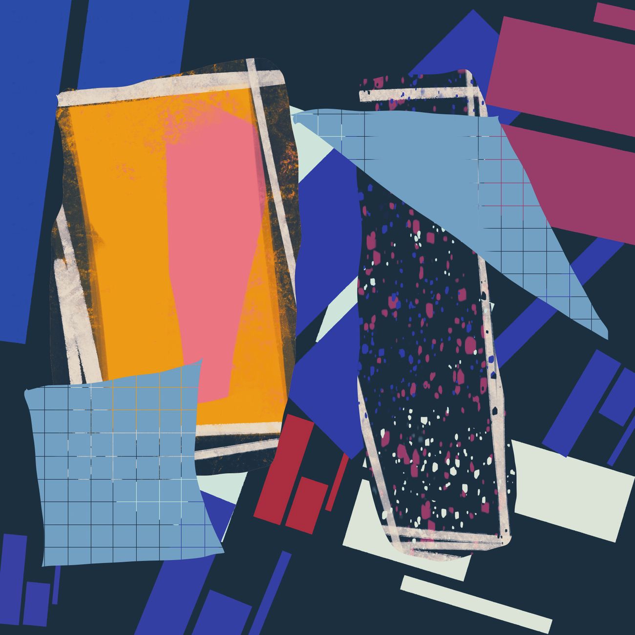 Sample: an abstract geometric composition in flat colours