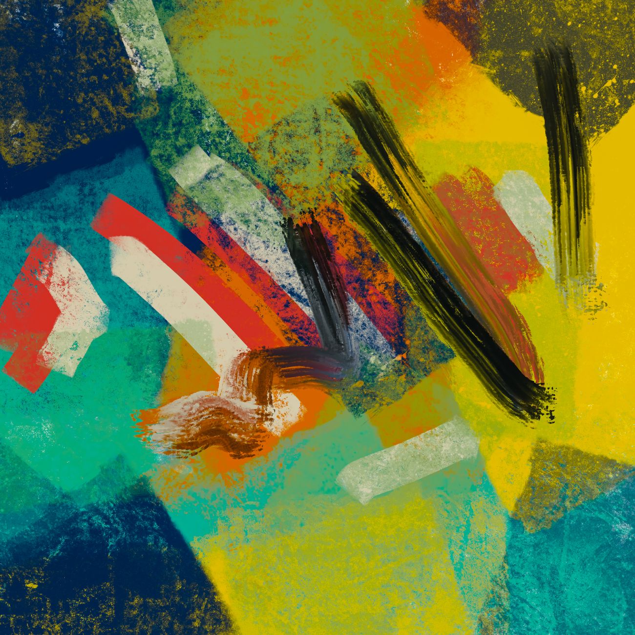 Sample: an abstract painting with heavy brushwork